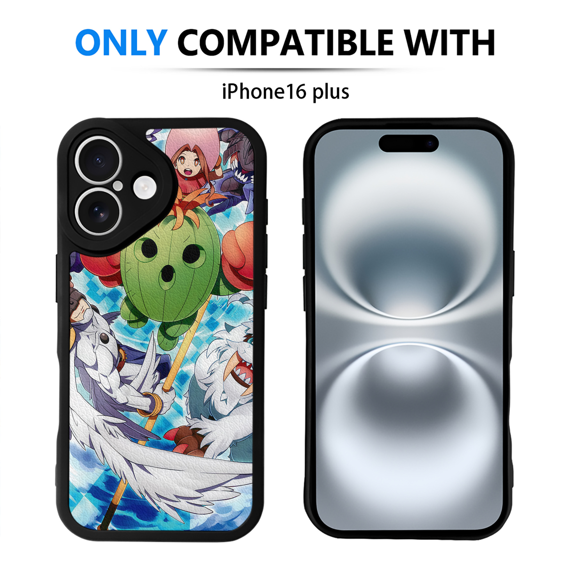 （画像用） Digimon デジタルモンスター/デジモン 【iPhone 16シリーズ対応】シリコンスマホケース（レザー調） 材質：シリコン